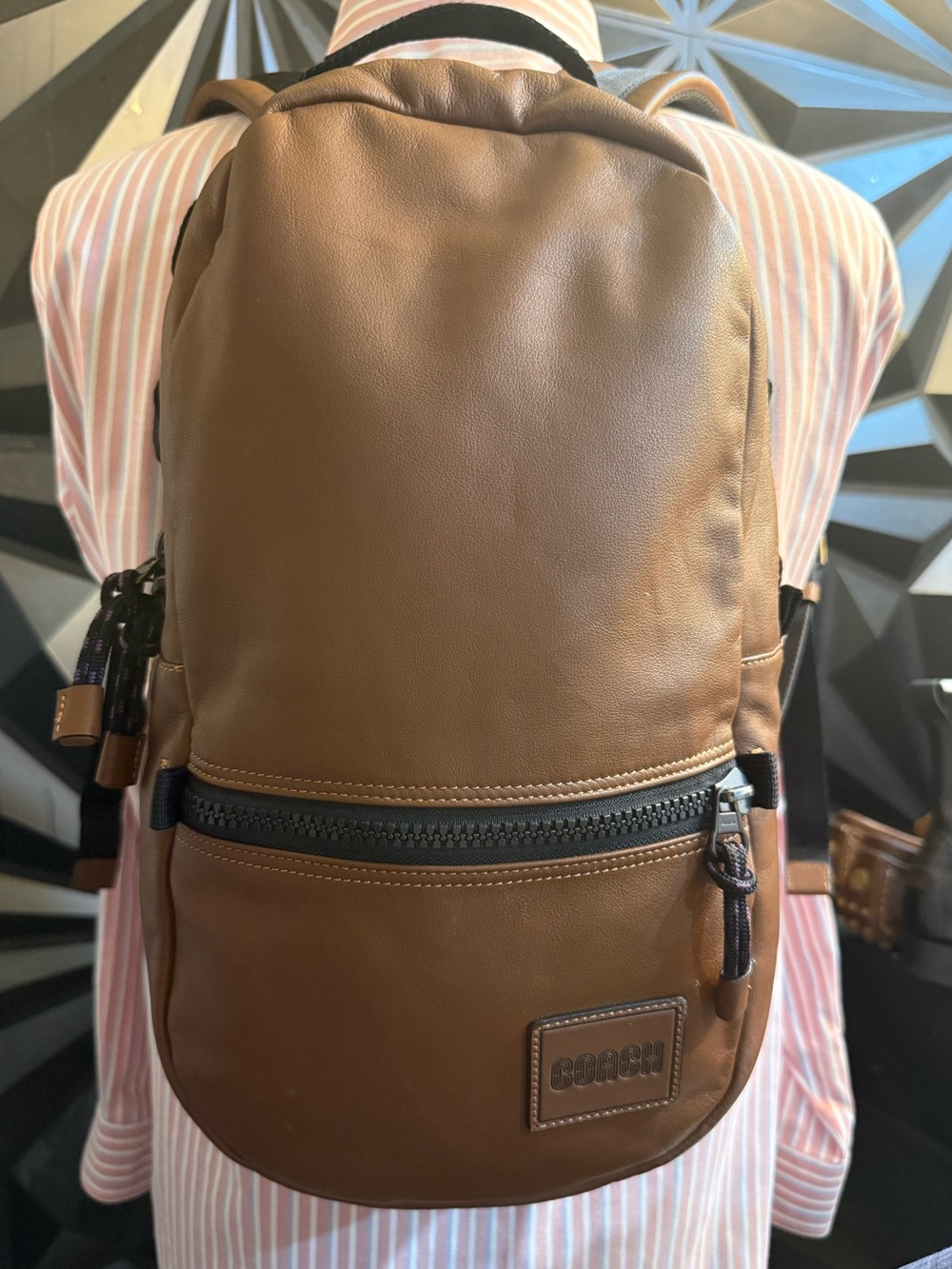 Coach Pacer Leather Backpack Saddle Brown 78830